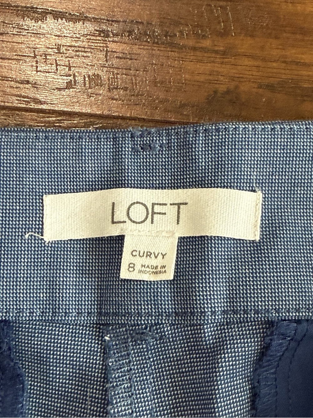 LOFT Women's Blue & White Pants Size 8 Curvy - Picture 4 of 9